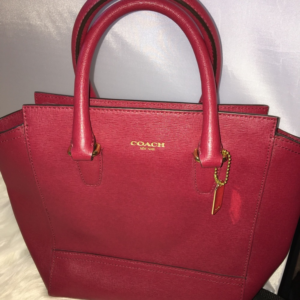Coach small tote plum/pink